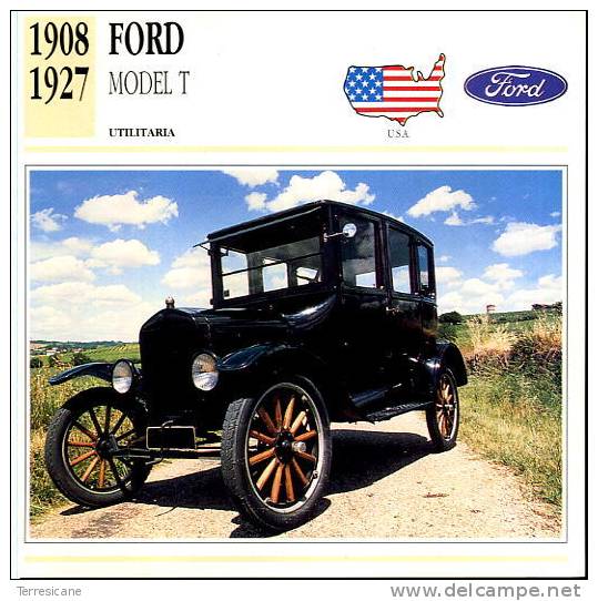 CARS CARD FICHE TECNICO STORICA FORD MODEL T - Cars