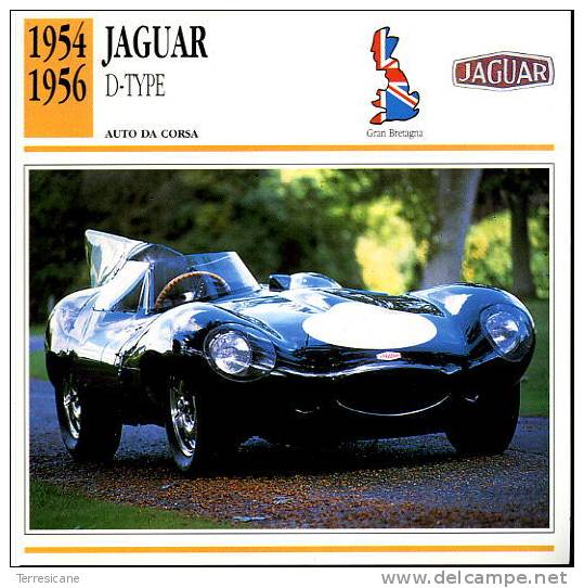 CARS CARD FICHE TECNICO STORICA  JAGUAR D TYPE - Cars