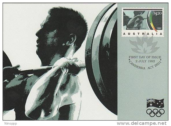 Australia-1992 Barcelona Olympic Games Weightlifting Maximum Card - Ete 1992: Barcelone