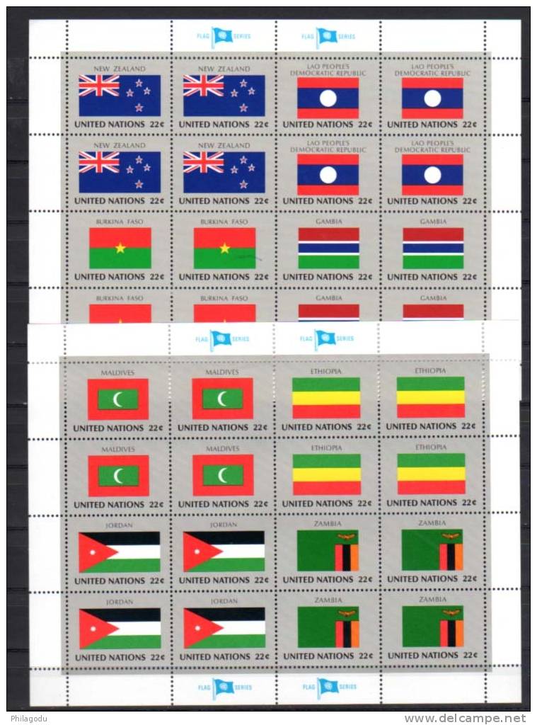 Nations Unies New York 1986, Drapeaux En Feuillets 467 / 482 ** Neuf Sans Charnière - Ungebraucht