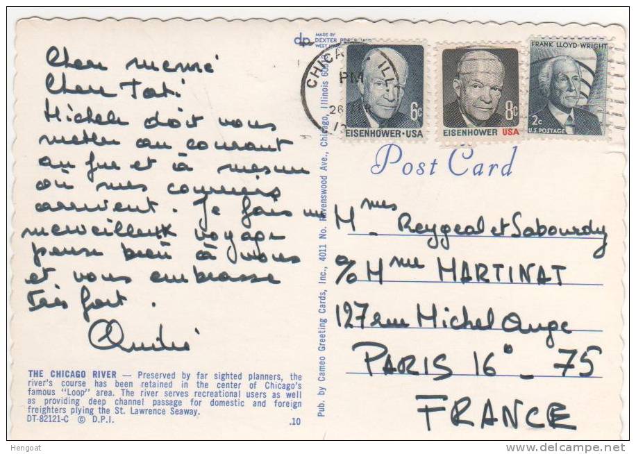 3 Timbres Différents / Carte De  Chicago   Du  26 Apr 19??, 2 Scans - Lettres & Documents