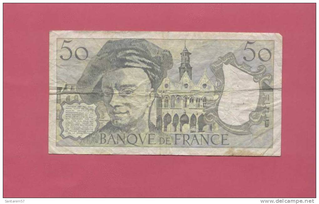 Billet De Banque Nota Banknote Bill 50 Cinquante Francs Maurice Quentin De La Tour FRANCE 1991 - 50 F 1976-1992 ''Quentin De La Tour''