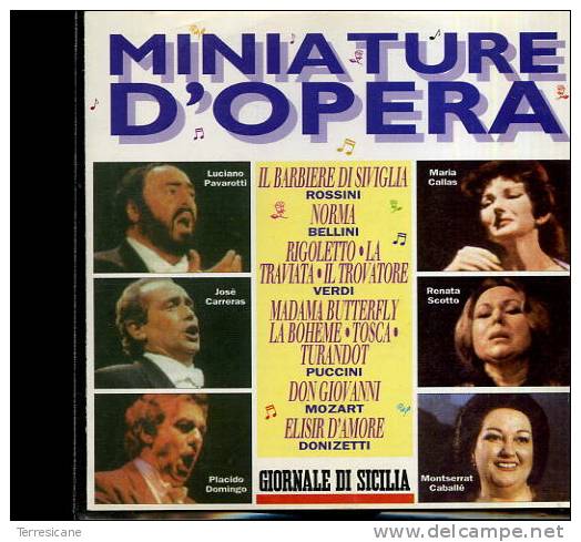 X PAVAROTTI CARRERAS DOMINGO CALLAS SCOTTI CABALLE MINIATURE D'OPERA GDS - Opera