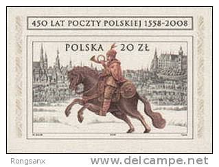 2008 POLAND 450 Years Of The Polish Post 1558-2008 SILK MS - Neufs