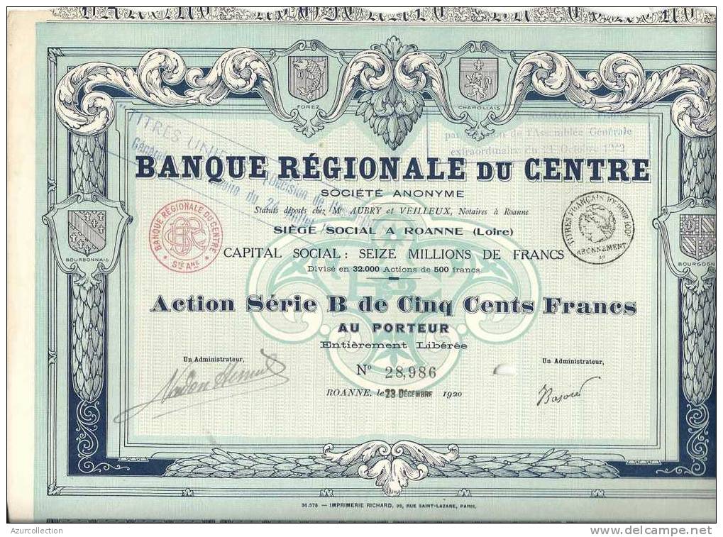 BANQUE REGIONALE DU CENTRE - Banque & Assurance