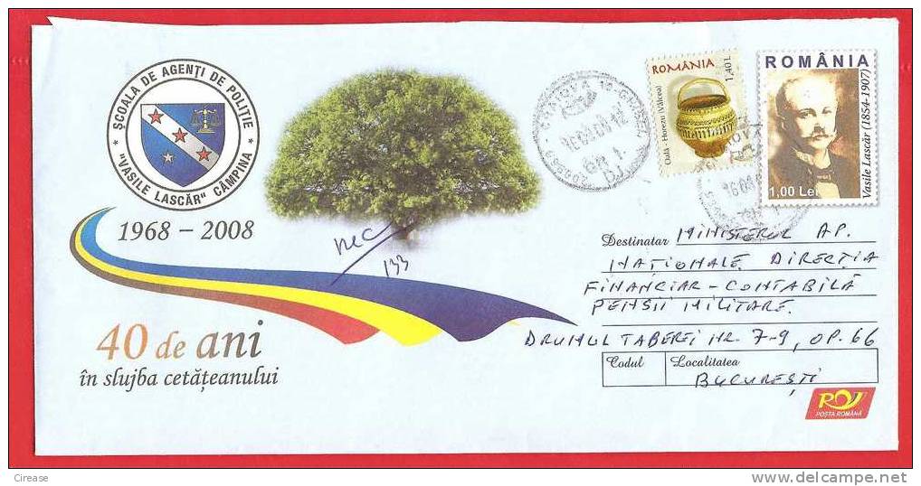 ROMANIA 2008 Postal Stationery Cover.40 Years Of School Guards - Policia – Guardia Civil