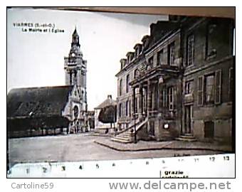FRANCE VIARMES (95) - La Mairie Et L'Eglise - Ed. Cuvillier, Mercerie  S1930 CF317 - Viarmes