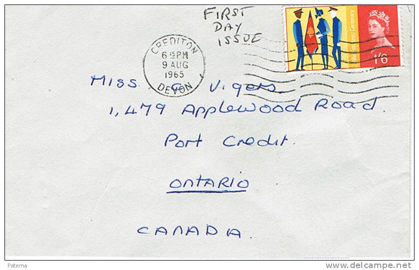 Carta, CREDITON -DEVON 1965. ( Inglaterra), Cover. Letter, Lettre - Cartas & Documentos