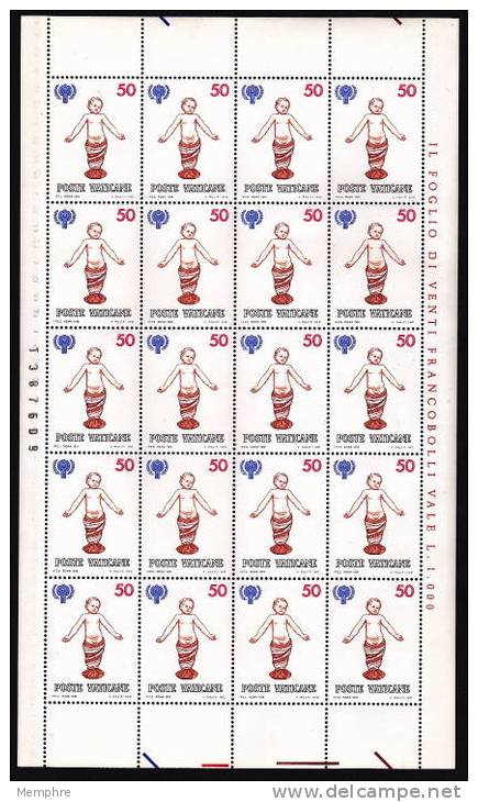 1979 Feuilles Complètes Année Internationale De L´enfant  Série Complète  Sass 667-670 ** - Unused Stamps