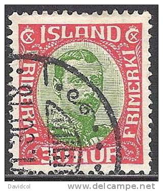 R539.-. ICELAND / ISLANDIA .-. 1920-1922 .  - KING CHRISTIAN X  . SCOTT # : 122  .-. USED - Gebraucht