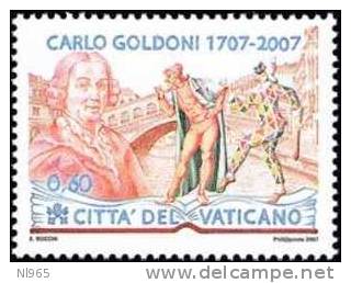 CITTA' DEL VATICANO - VATIKAN STATE - ANNO 2007 - ANNIVERSARIO NASCITA DI GOLDONI  - ** MNH - Nuevos