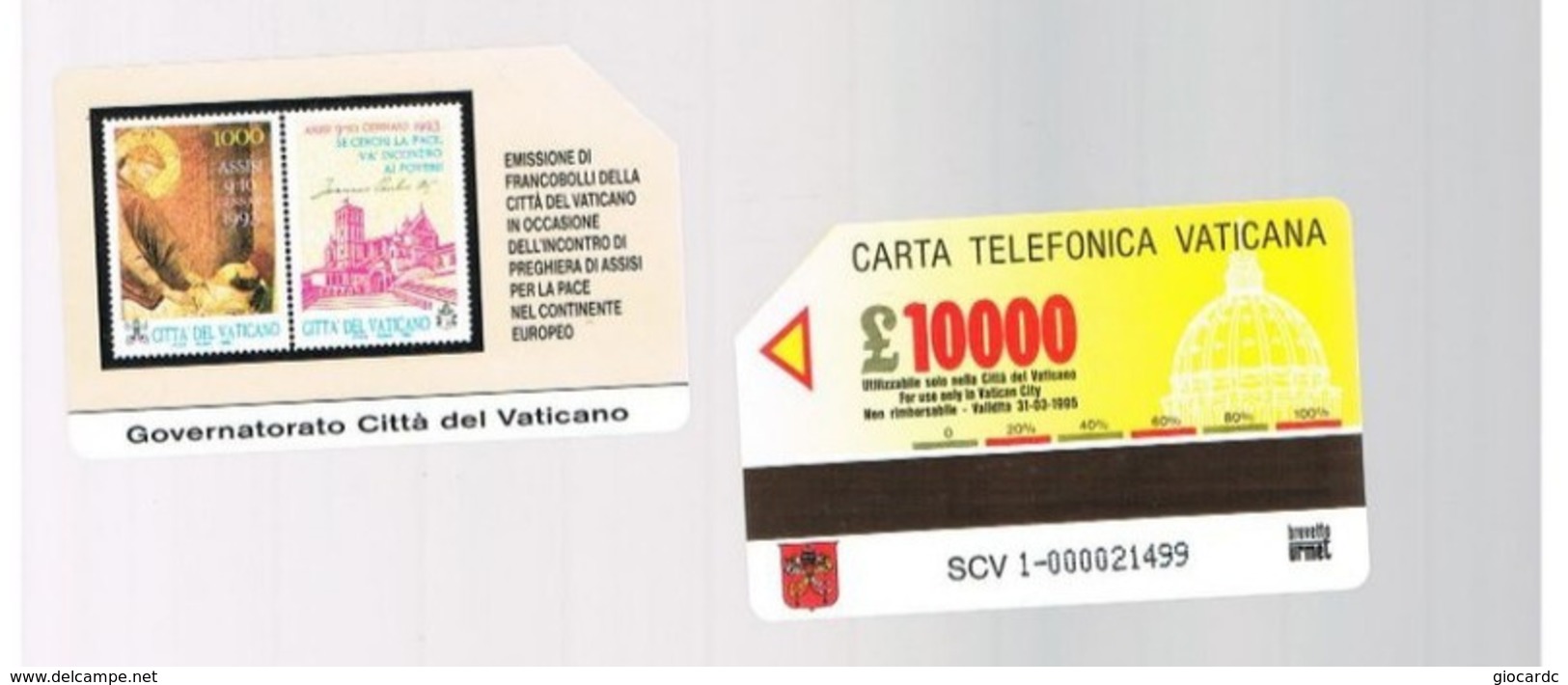 CAT. C. & C.  6001 - VATICANO-VATICAN-VATICAN CITY  -    ASSISI PER LA PACE  - USATA - Briefmarken & Münzen