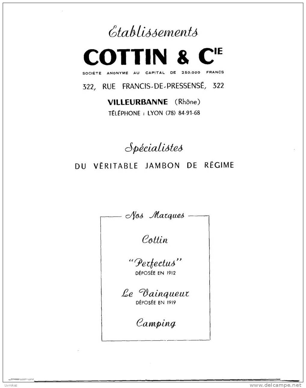 Calendrier Petit Format 1964 Etablissements Cottin à Villeurbanne (Rhône) Spécialiste Du Véritable Jambon De Régime - Kleinformat : 1961-70