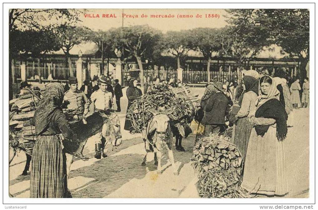 VILA REAL - FEIRAS E MERCADOS -  Praça Do Mercado (Anno 1880) Carte Postale - Vila Real