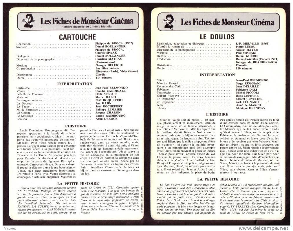 10 fiches cinéma (10 scans) : filmographie de  1960 à 64, avec  C.CARDIN, CH. AZNAVOUR, J-P. BELMONDO, S.LOREN...