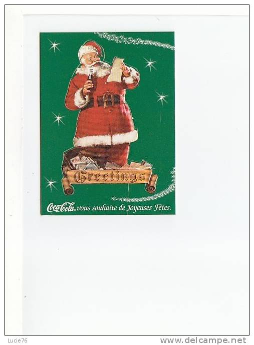 COCA COLA  Vous Souhaite De Joyeuses Fêtes -  GREETINGS -  Père Noël  Pré Découpé - Sonstige & Ohne Zuordnung