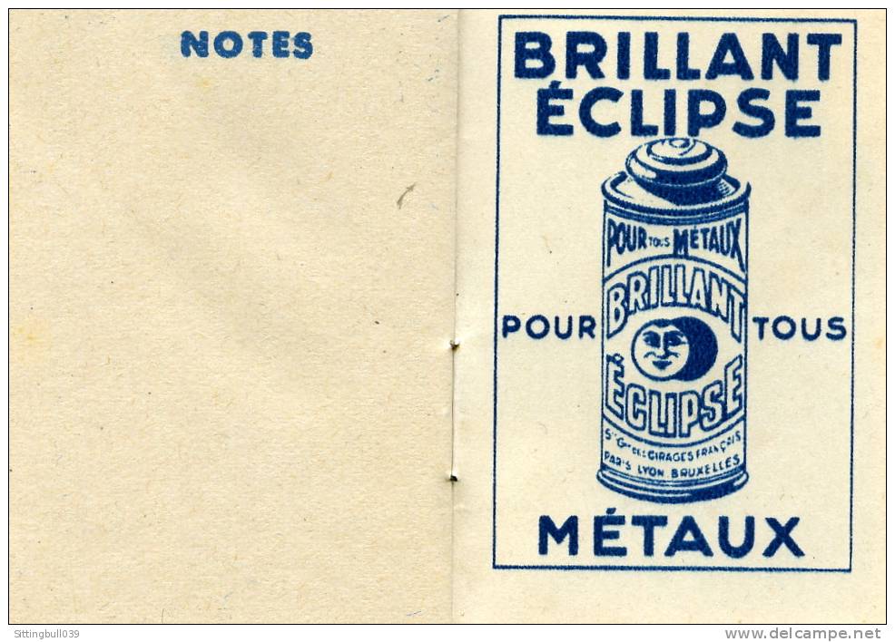MINI CALENDRIER De 1934, Offert Par La Crème Eclipse, Le Meilleur Cirage !. TBE. - Petit Format : 1921-40