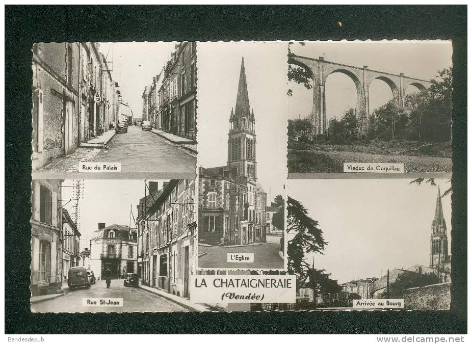 CPSM - La Chataigneraie (85) - Multivues ( Viaduc Rue Du Palais Rue St Jean église ...COMBIER CIM ) - La Chataigneraie