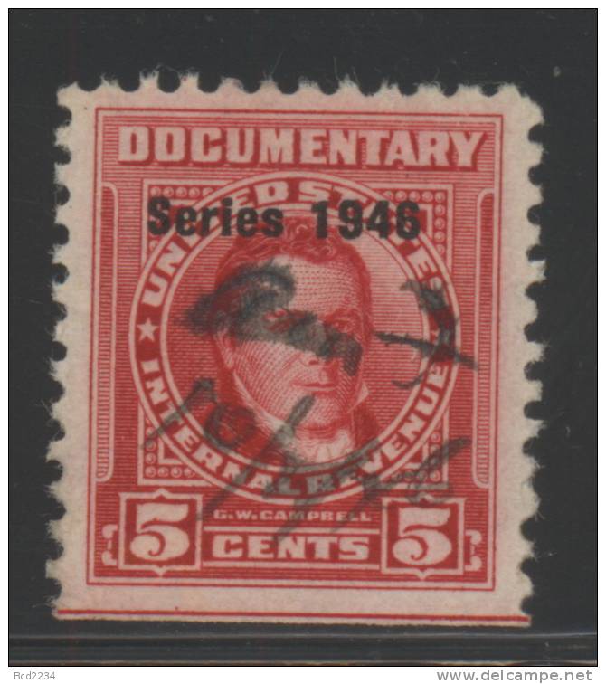 USA 1946 REVENUE - DOCUMENTARY TAX- 5C CARMINE (G W CAMPBELL) SCOTT #R440 USED - Steuermarken