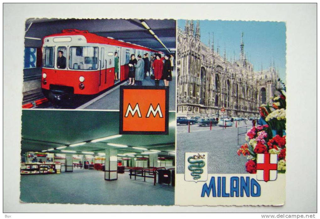 MILANO  METRO  VIAGGIATA ANNI 60    POSTCARD USED  CONDIZIONI COME DA FOTO - U-Bahnen