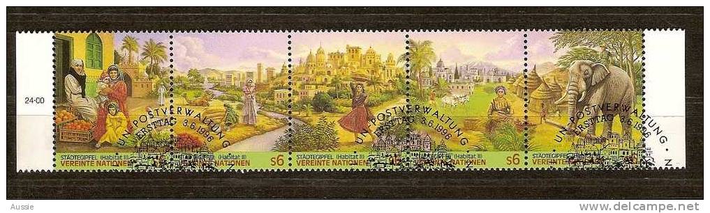 Uno Onu Wien Vienne 1996 Yvertnr. 229-33 (°) Used Cote 8,50 Euro - Gebraucht