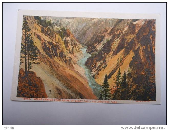 US -WY- Yellowstone Park -Grand Canyon From Brink Of Great Fall  Ca  1910's - VF  -  D64669 - Yellowstone