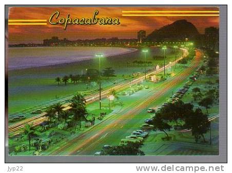 Jolie CP Brésil Copacabana Vue De Nuit - Obl Méca CAD 1-12-1997 - Copacabana