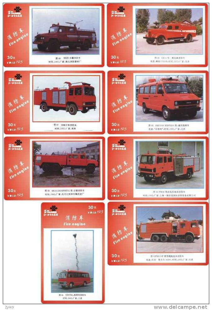 A04196 China Fire Engine 8pcs - Pompiers