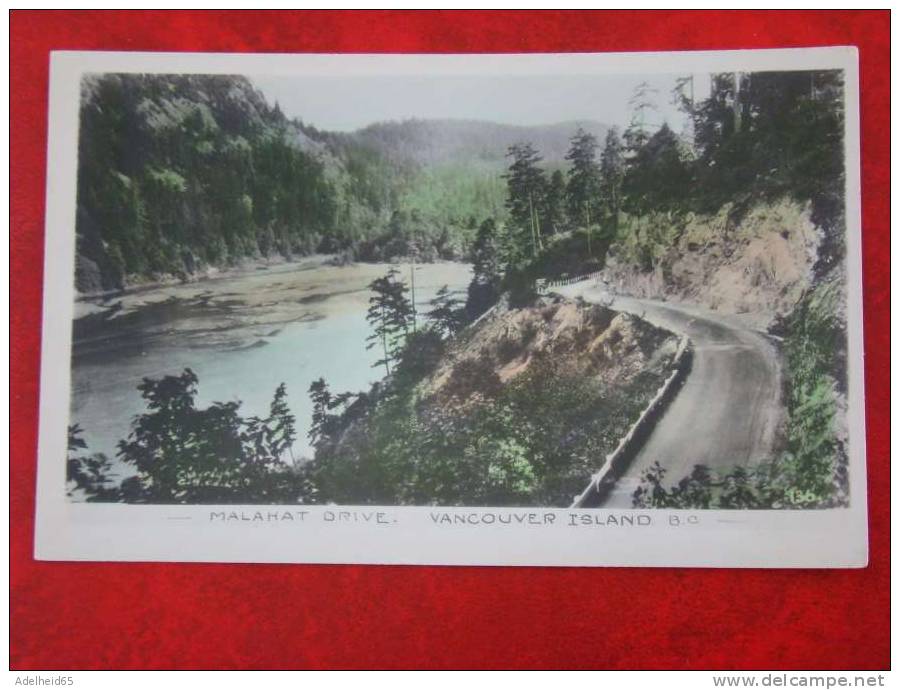 Real Photo Hand Coloured Undivided Back Malahat Drive Vancouver Island B.C. Gowen Sutton - Victoria