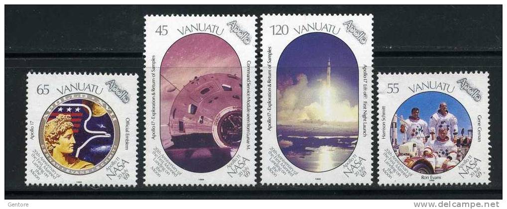 VANUATU 1989  20° Ann. On The Moon Cpl Set Yvert Cat N° 832/35  Absolutely Perfect MNH ** - Océanie