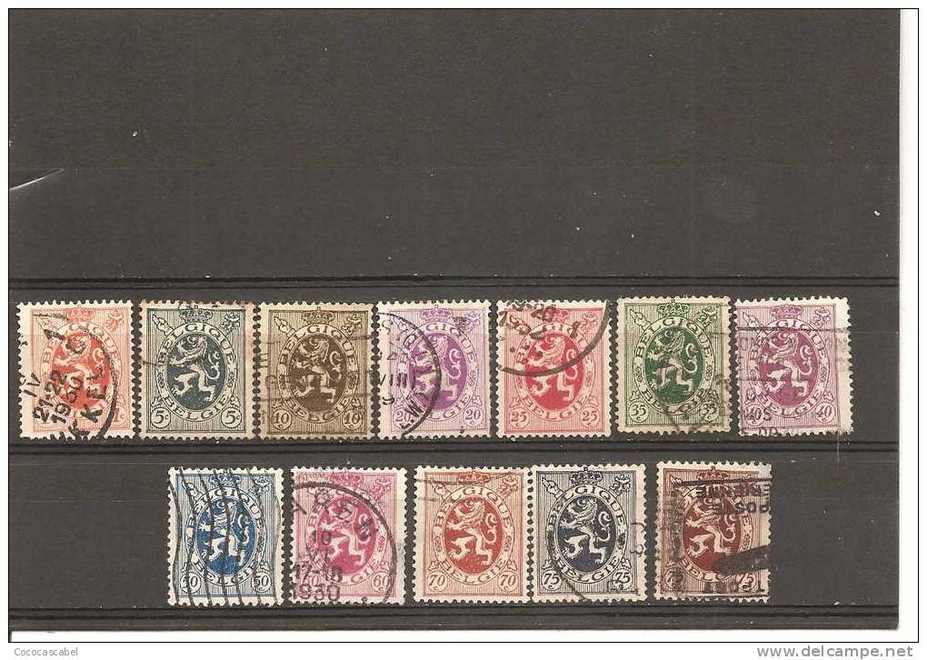 Bélgica - Belgium - Yvert  276, 279-88A (usado) (o). - 1929-1937 Lion Héraldique