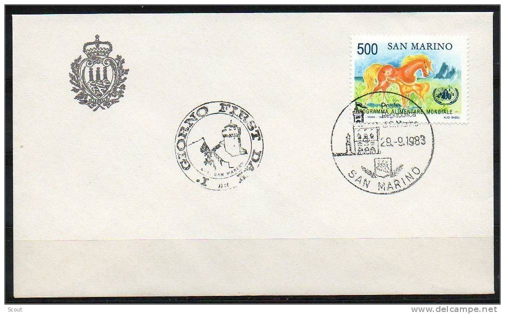 SAN MARINO - SAINT MARIN - 1983 - FAO, PROGRAMMA ALIMENTARE MOND. - FDC - Against Starve