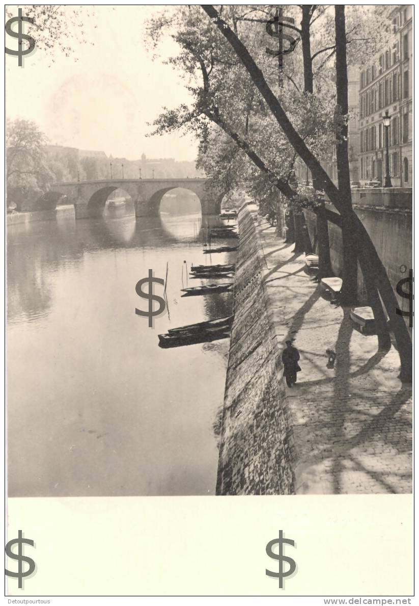 PARIS : Les Berges De L'ile Saint St Louis Et Le Pont Marie 1956 ( Ed Photographies Albert Mounier ) - Die Seine Und Ihre Ufer