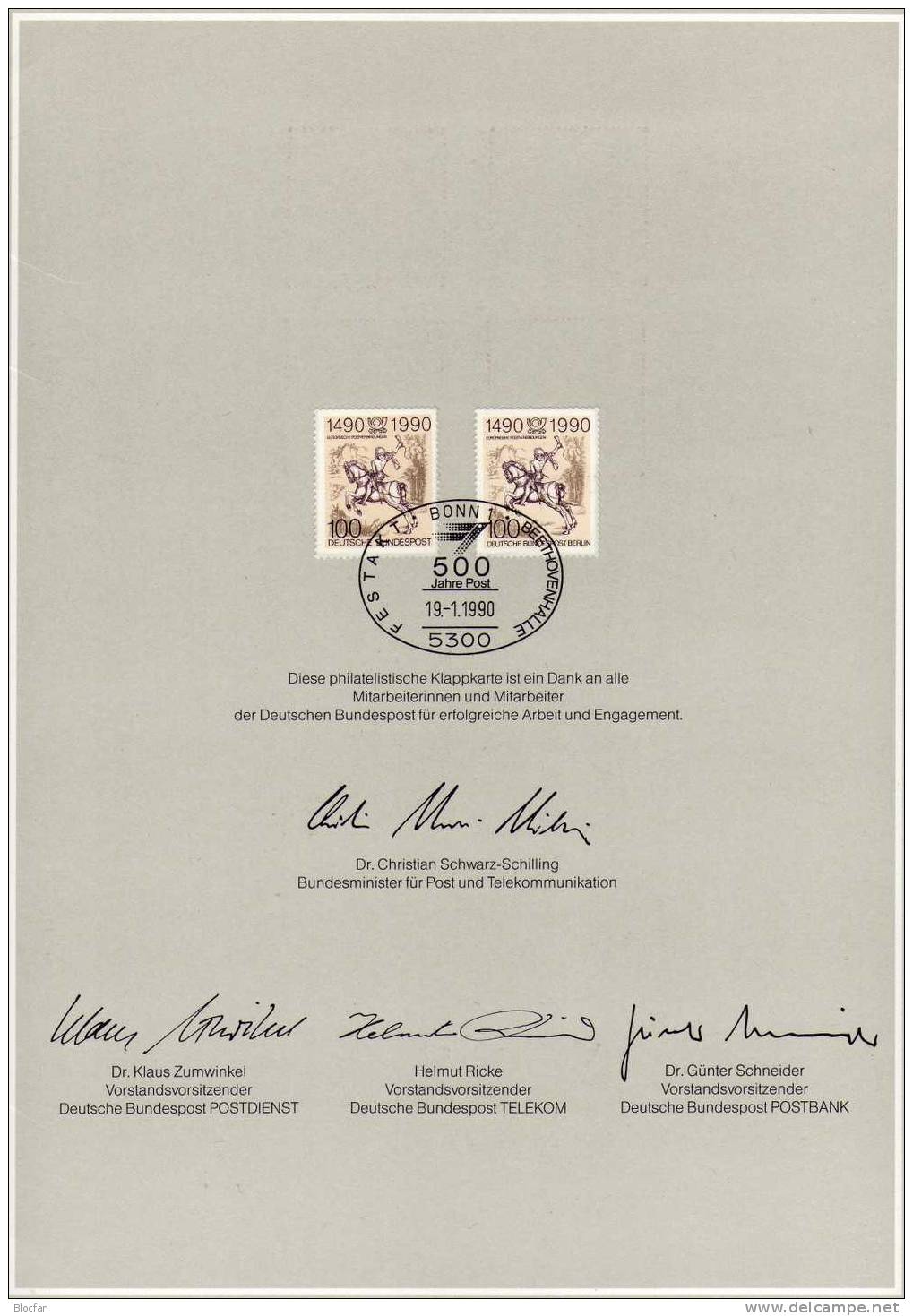 Edition 500 Jahre Post 1990 Sorgenkind Deutschland Mit 26 Ausgaben O 76€ BUND/BERLIN Of Stamp Philatelic Book Bf Germany - Sammlungen (im Alben)