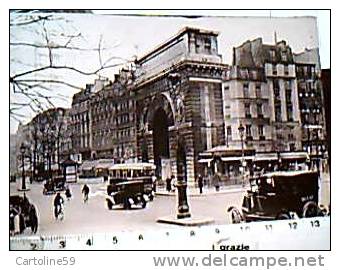 FRANCE PARIS PORTE ST MARTIN TRAM CAR AUTO VOITURES TRE ANIME VB1937 CH795 - Trasporto Pubblico Stradale