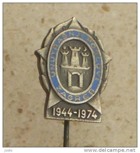 CROATIAN POLICE 1944 - 74 ( Old & Rare Enamel Pin ) Badge Police Gendarmerie Gendarmeria Policia Polizei Polizia Politie - Police