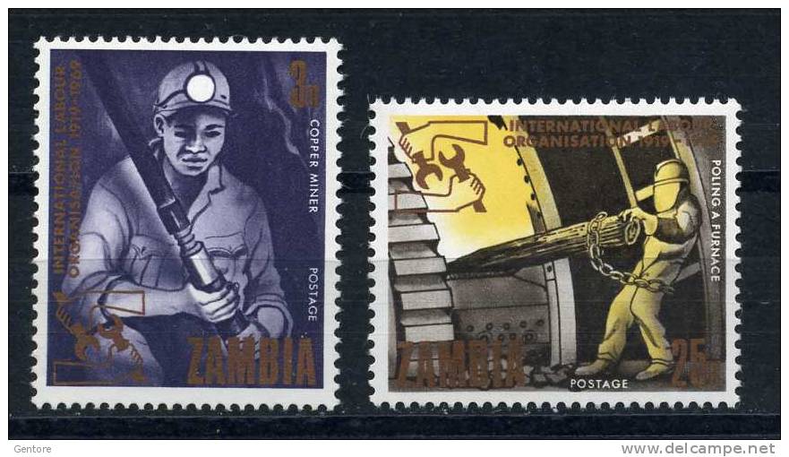 ZAMBIA 1969 Int. Work Organisation Yvert Cat. N° 55/56  Absolutely Perfect MNH ** - Zambia (1965-...)