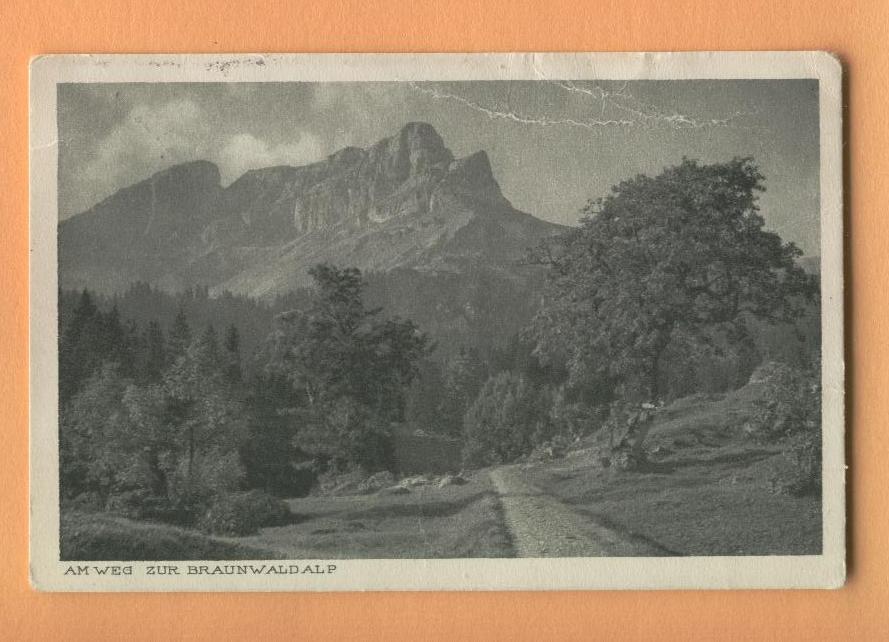 H1040 Am Weg Zur Braunwaldalp Braunwald, Paysage Alpestre.Cachet 1928. Schönwetter 857. PLIS Voir Scan - Braunwald