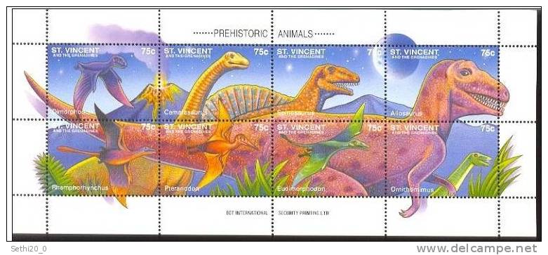 Saint Vincent Grenadines  Prehistory/Prehistoire Dinosaurs - Prehistorie