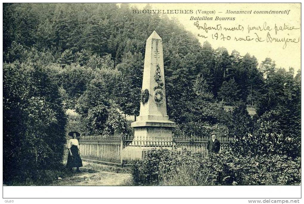 CPA - Brouvelieures (88) - Monument Commémoratif - Bataillon Bouras - Brouvelieures