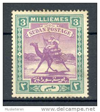 British Sudan 1898 SG. 12  3m. Arab Postman On Camel MNG - Soedan (1954-...)