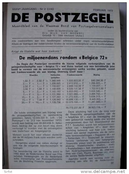 DE POSTZEGEL 36 JAARGANG 1973 COMPLEET INGEBONDEN - Holandés (desde 1941)