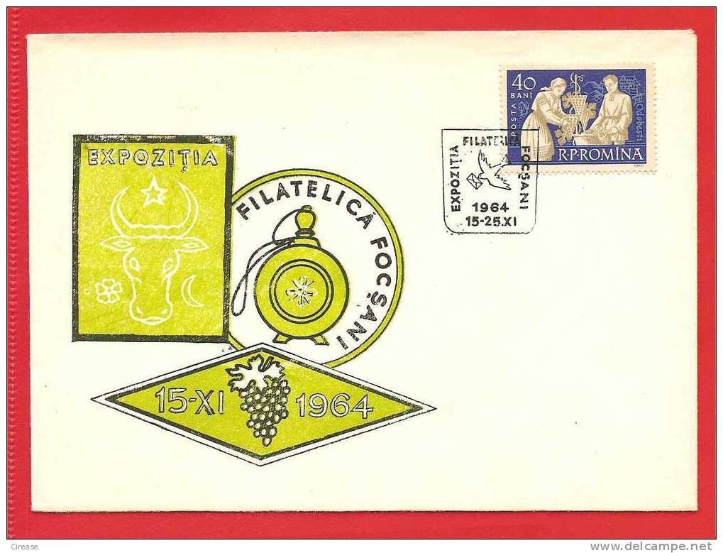 ROMANIA Enveloppe / Cover 1964. Grapes. Vines. Very Rare RRR - Vinos Y Alcoholes