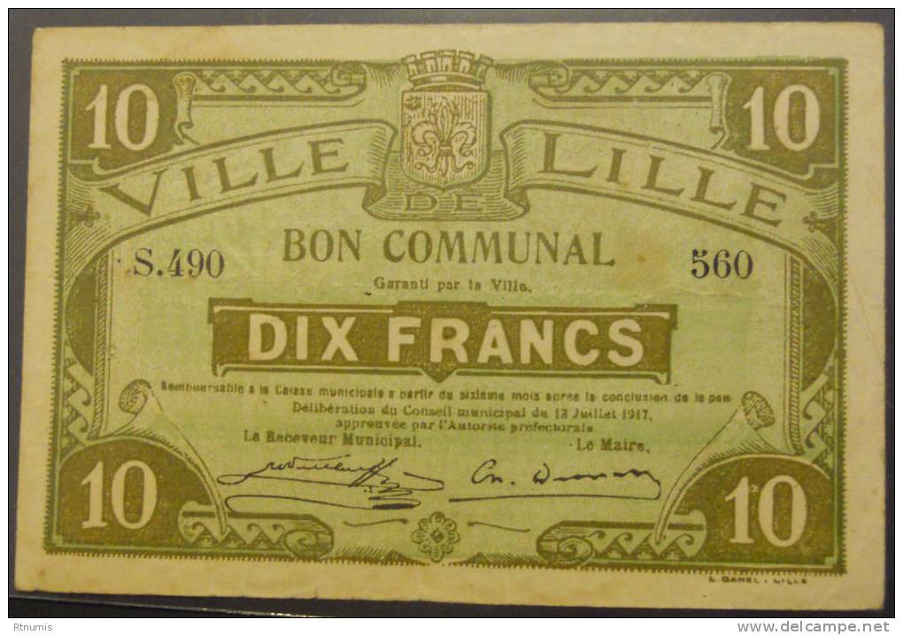 Lille 59 10 Francs Pirot 59-1624 TTB R - Notgeld