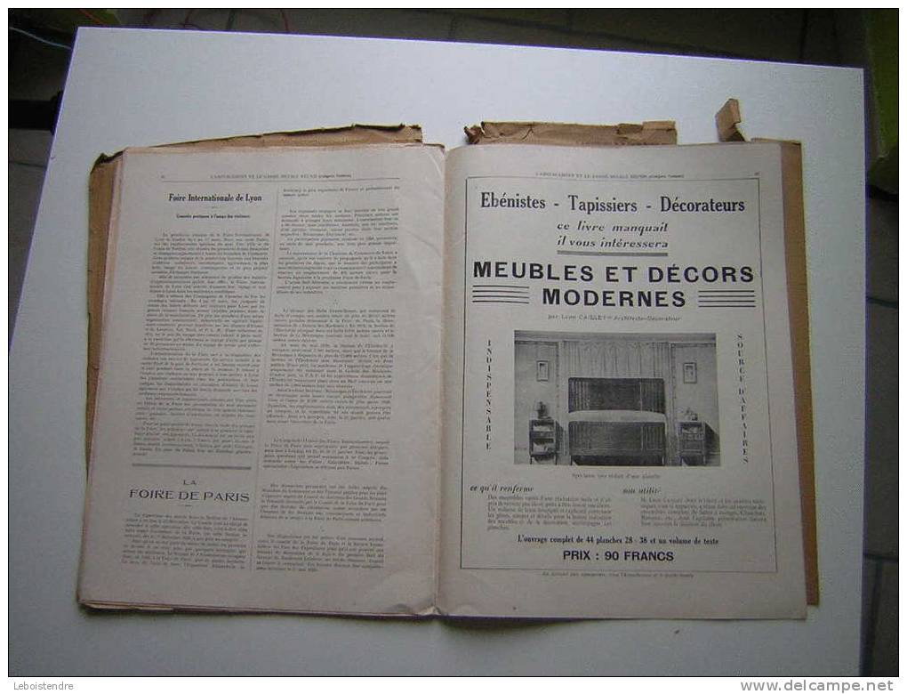 L´AMEUBLEMENT ET GARDE MEUBLE REUNIS-REVUE ARTISTIQUE ET TECHNIQUE DU MEUBLE /TENTURE ET DE LA DECORATION INTERIEUR-1929 - Innendekoration