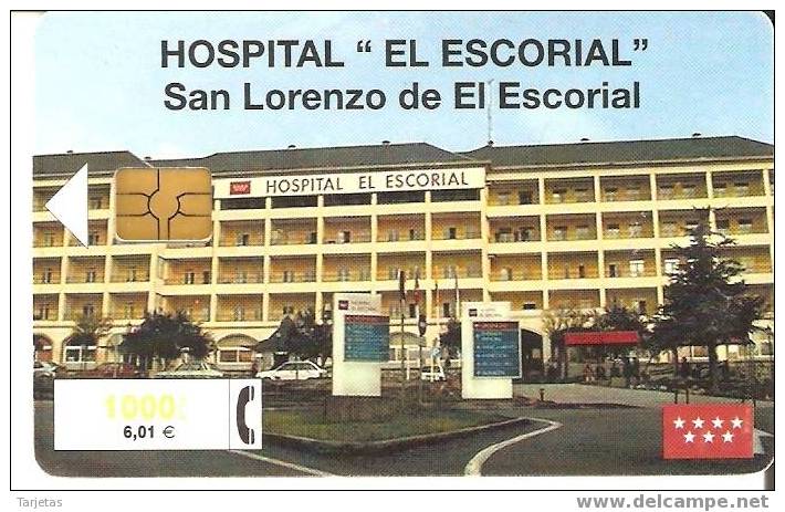 CP-174/a TARJETA HOSPITAL EL ESCORIAL DE TIRADA 100100  (CHIP NEGRO) - Commemorative Advertisment