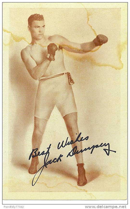 HEAVY WEIGHT BOXING CHAMPION Jack Dempsey ADVERT For His RESTAURANT Circa - - Boxe