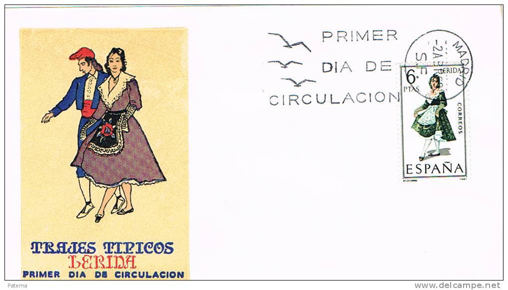 ESPAÑA , F.D.C. Trajes Tipicos, LERIDA - Textile