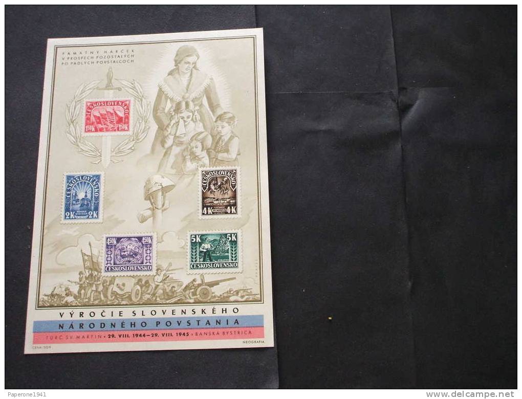 CECOSLOVACCHIA-1945 BF ANN.RIO RIVOLUZIONE 5v. - NUOVO. - Hojas Bloque