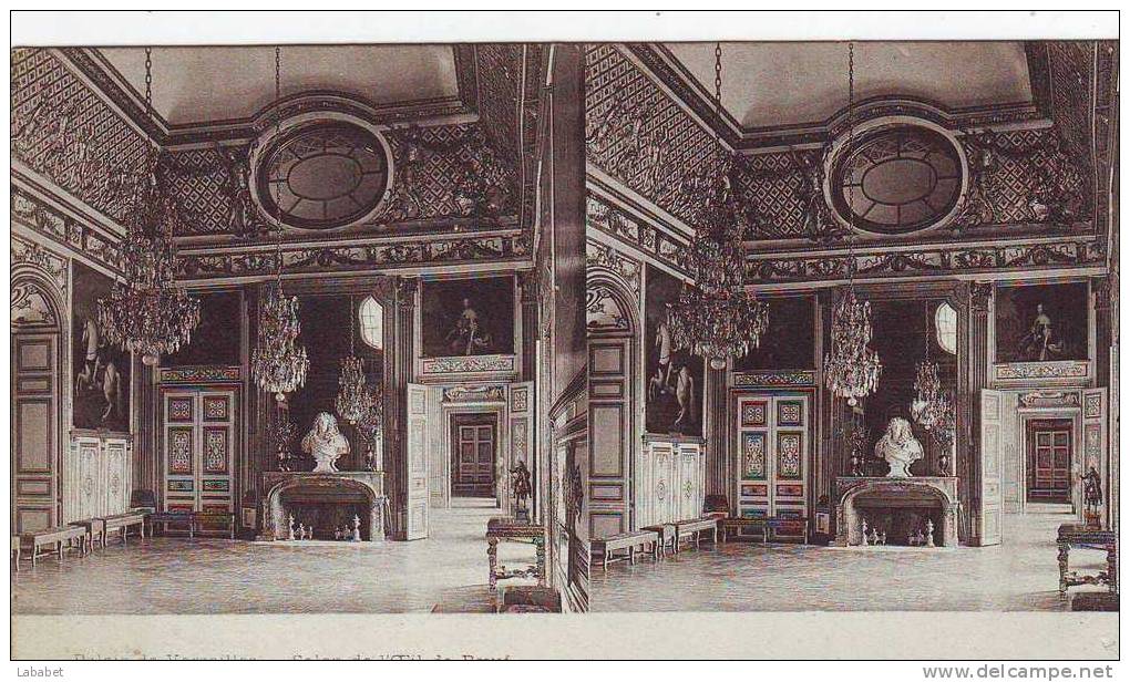 Carte     Stereoscopique   Versaille  Salon De L'oeil De Beuf - Stereoscope Cards